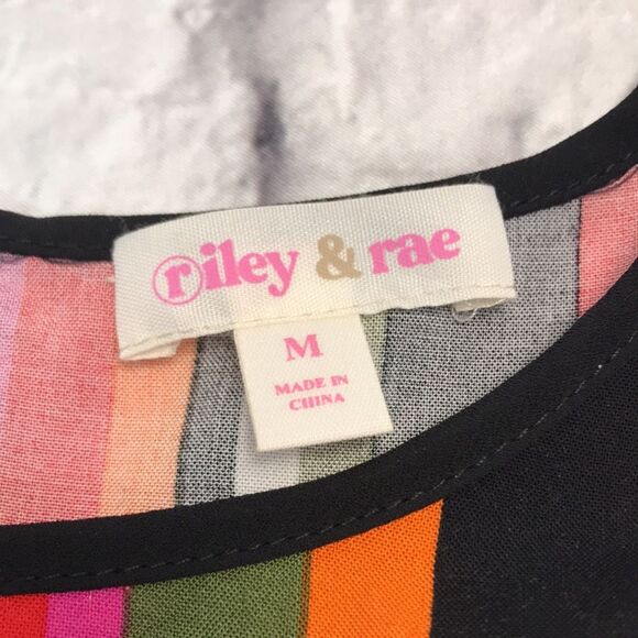 Riley & Rae Clown Striped Peplum Sleeveless Top Sz. M KIdcore - Picture 6 of 12